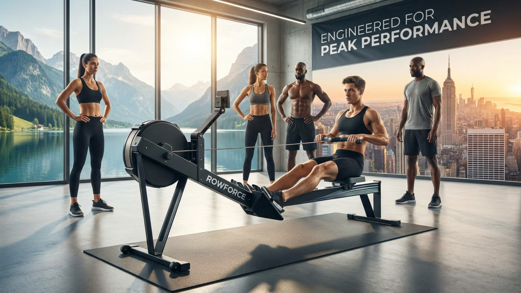 Foldable Rowing Machine, Full Body Workout Rower for Home Gym & Cardio Training